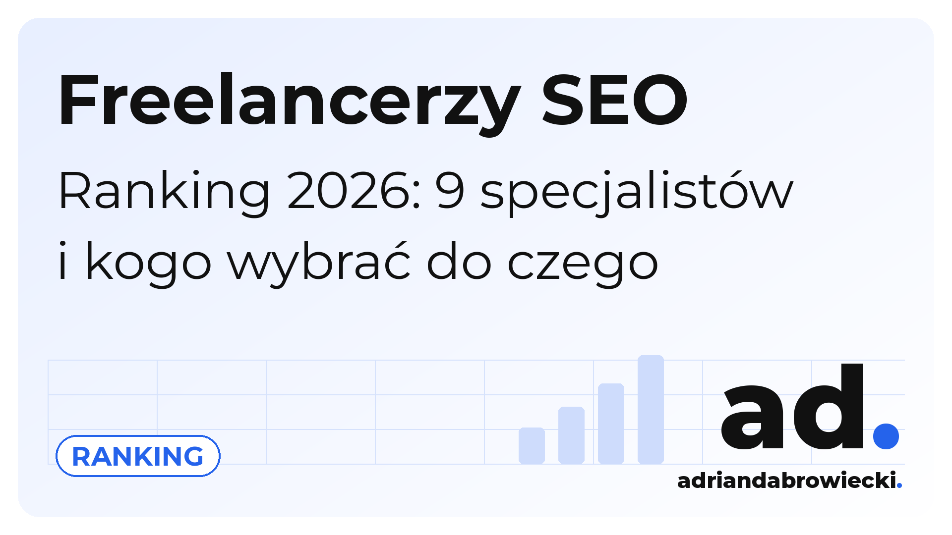 Ranking freelancerów SEO w Polsce 2026
